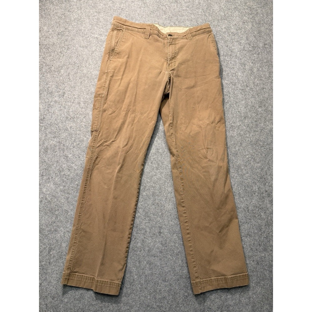 Columbia Carpenter Pants Mens 36x32 Brown Canvas Utility Workwear Outdoor